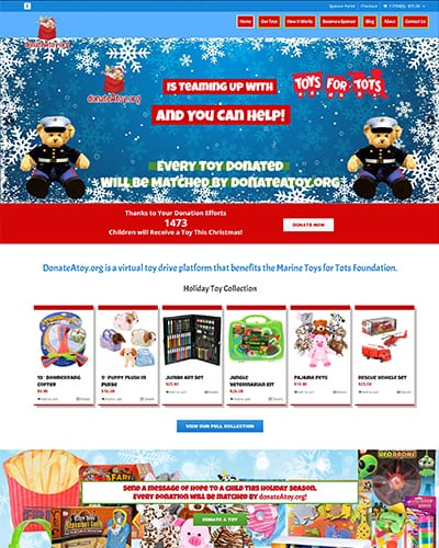 ecommerce website donate a toy