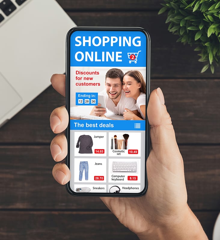 shopping online on a mobile device