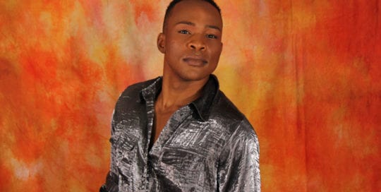 Shaun - model on orange background