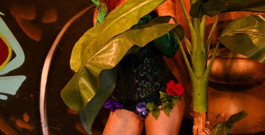 Aubrey - redhead model in poison ivy cosplay