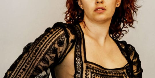 Model Amanda - redhead model in sheer top