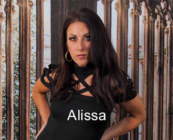 Alissa - Brunette model in black top