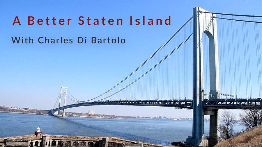 A Better Staten Island Title Screen - View of the Verrazano Bridge from Fort Wadsworth, looking out towards Brooklyn